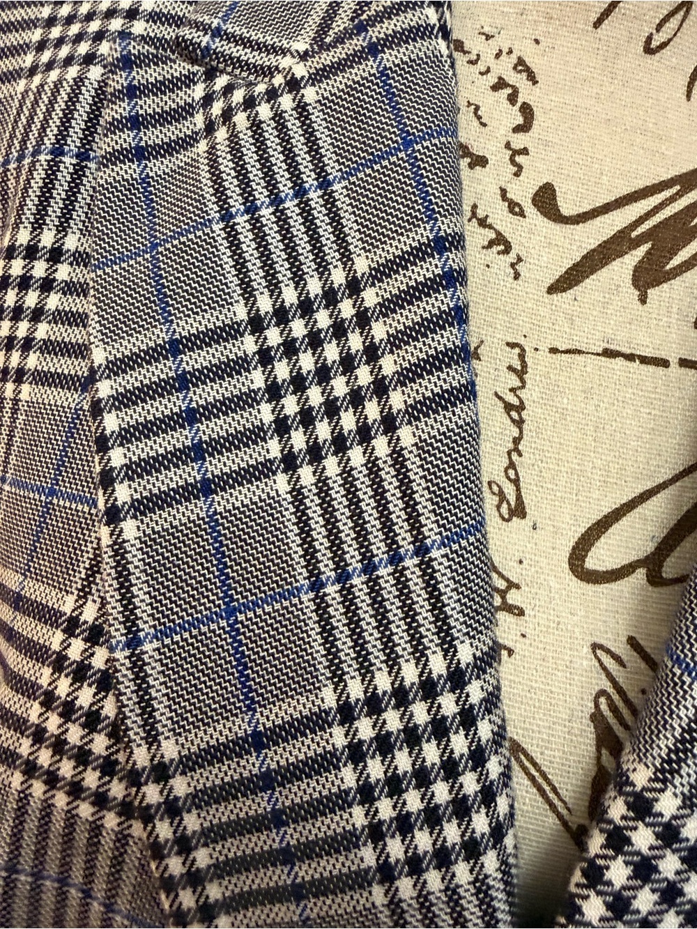 Talbots Gray Plaid Double-Breasted Blazer - Picture 2 of 15